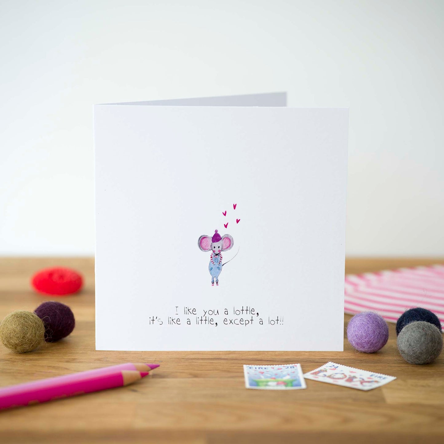 I like you a lottle, it's like a little but a lot, Greeting Card