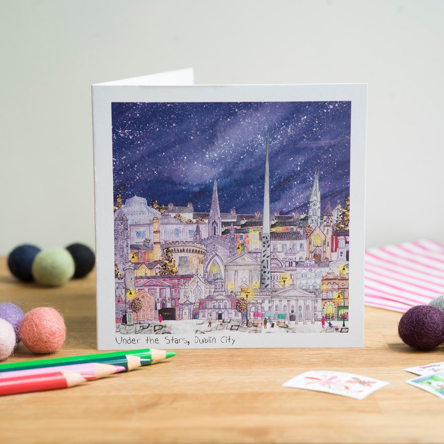 Under the stars, Dublin City, Greeting Card
