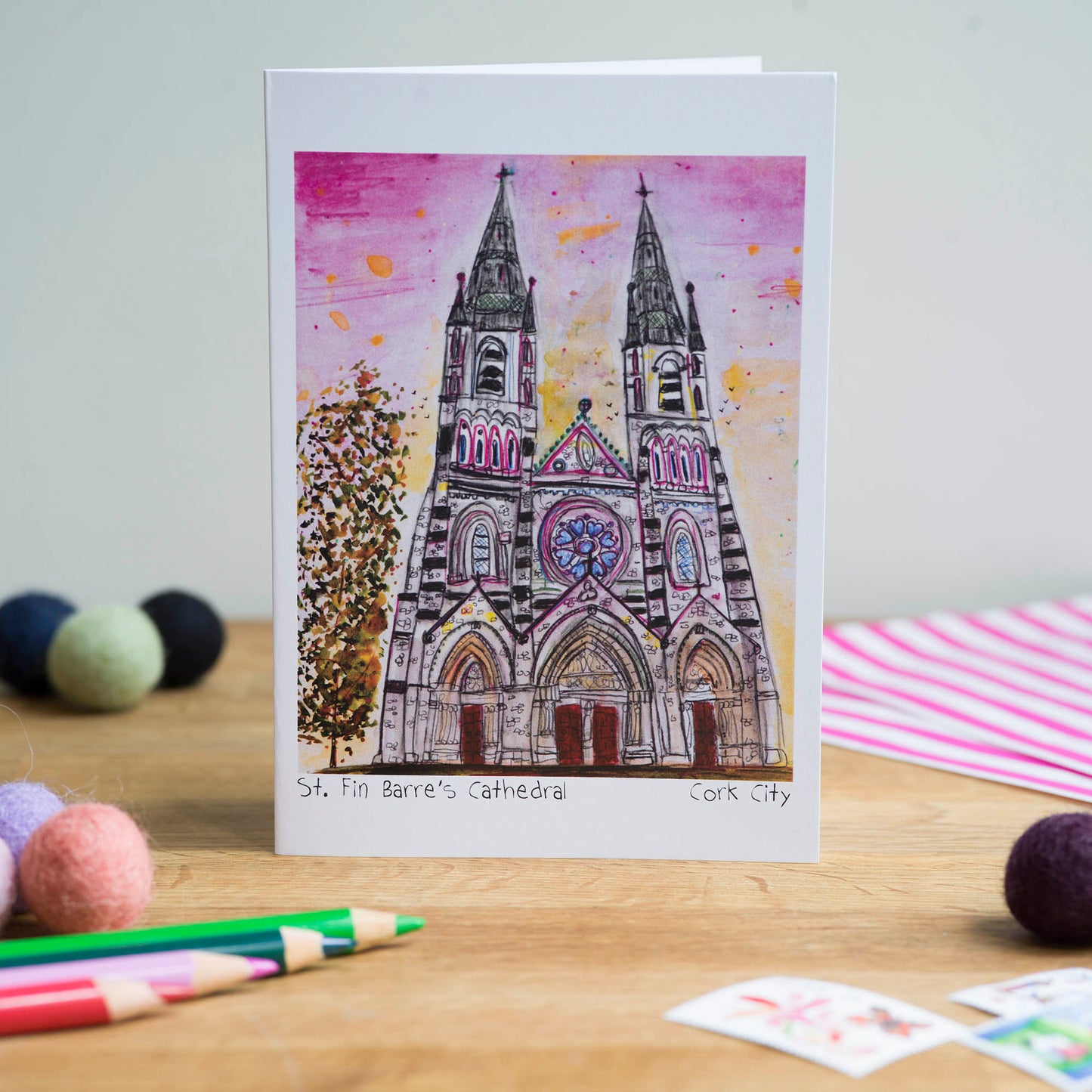 St Fin Barres, Cork City, Greeting Card
