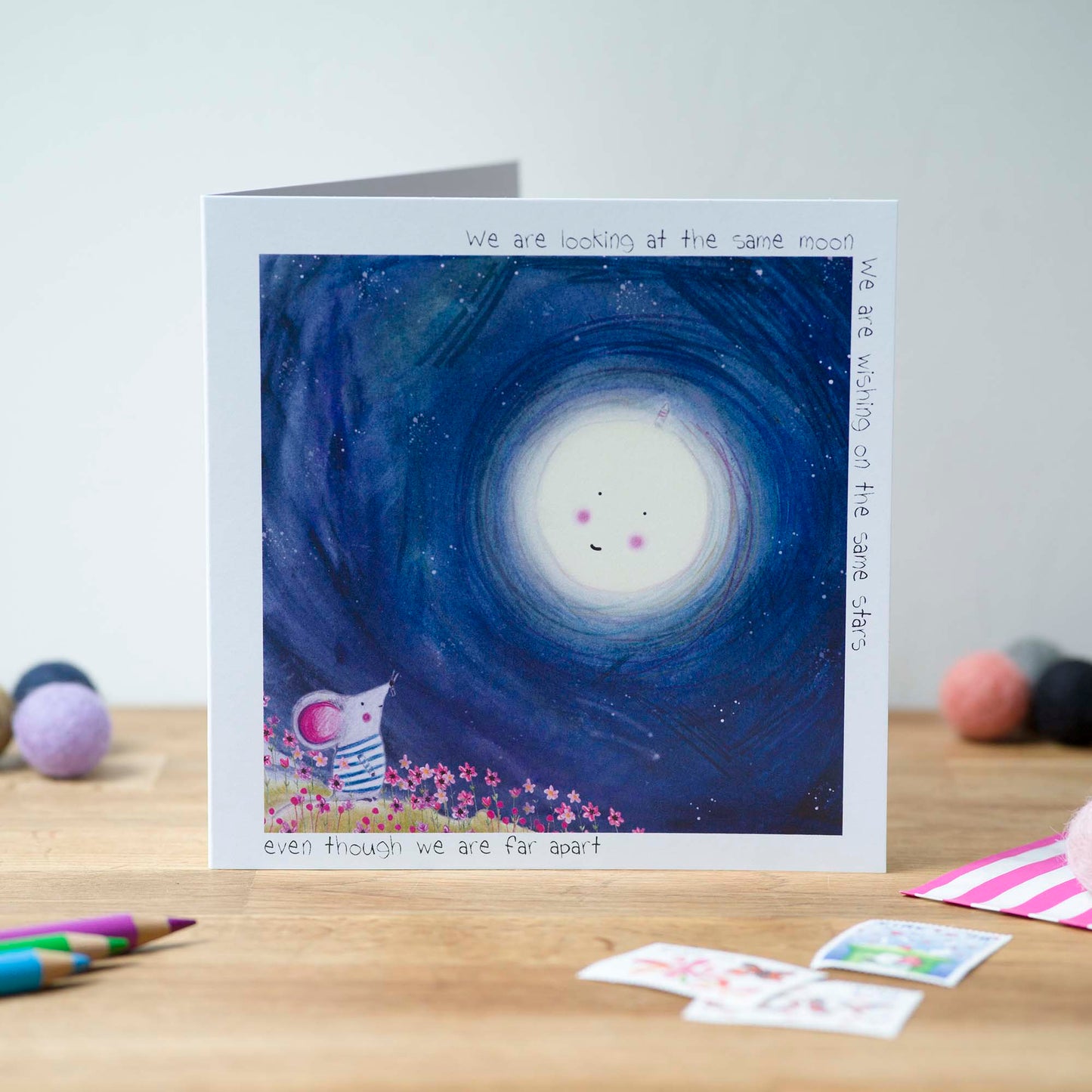Wishing on the Same Moon. Greeting Card
