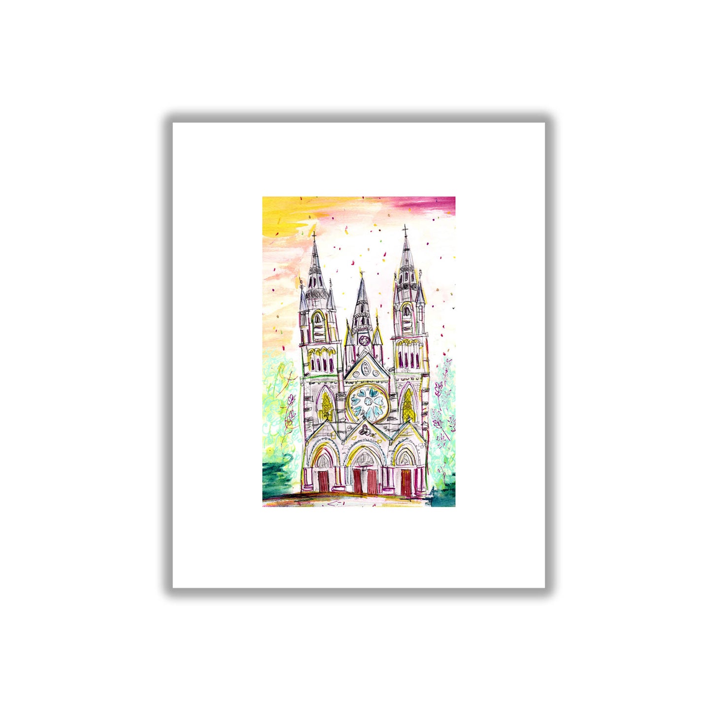 St Fin Barre's Cathedral, Cork City, Art Print