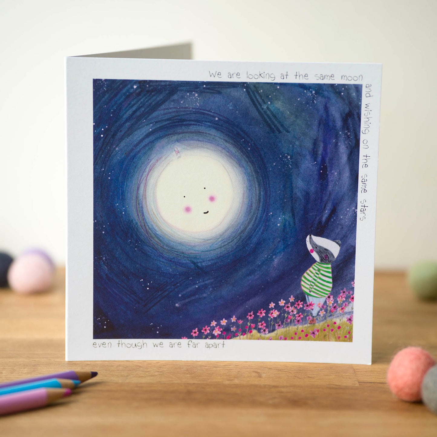 Looking at the Same Moon, Greeting Card