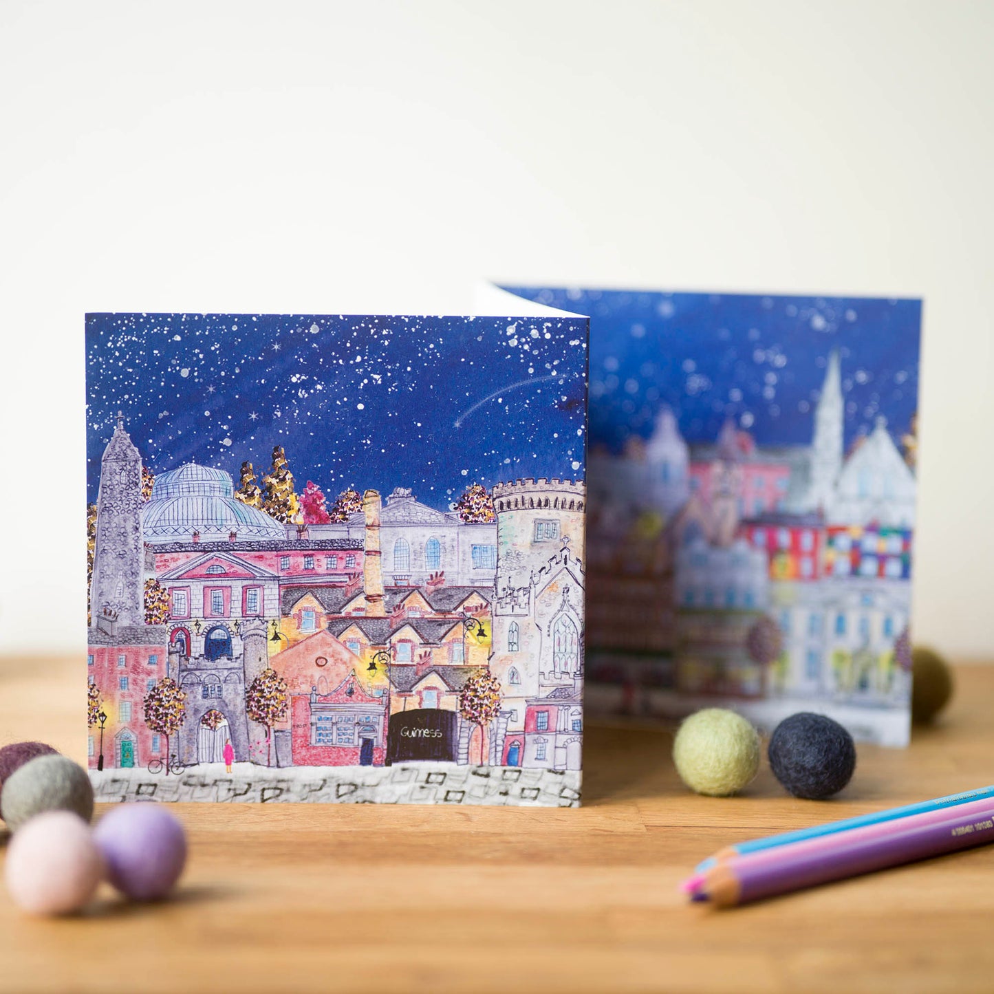 Under the stars, Dublin City, Concertina Greeting Card