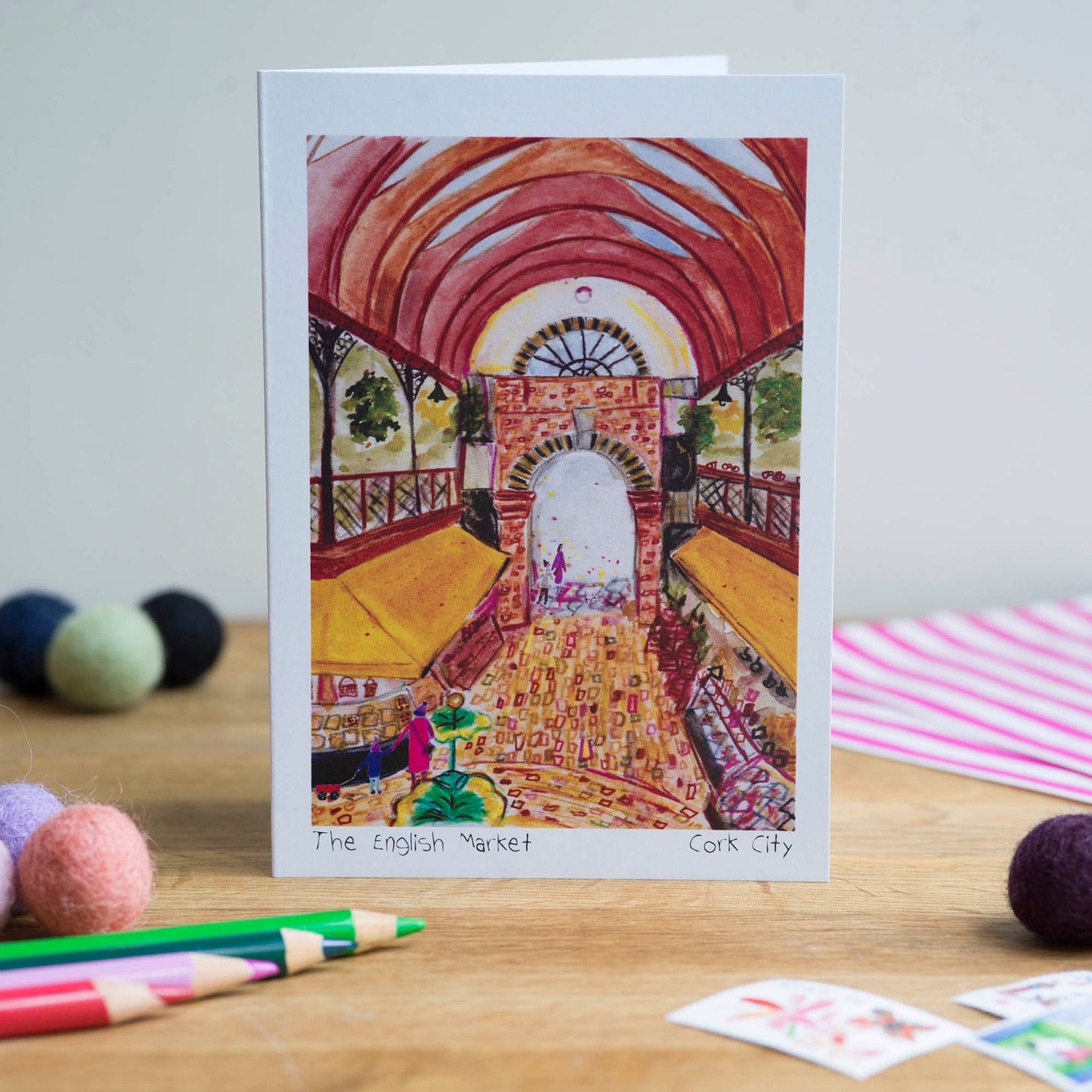 Inside the English Market, Cork City, Greeting Card