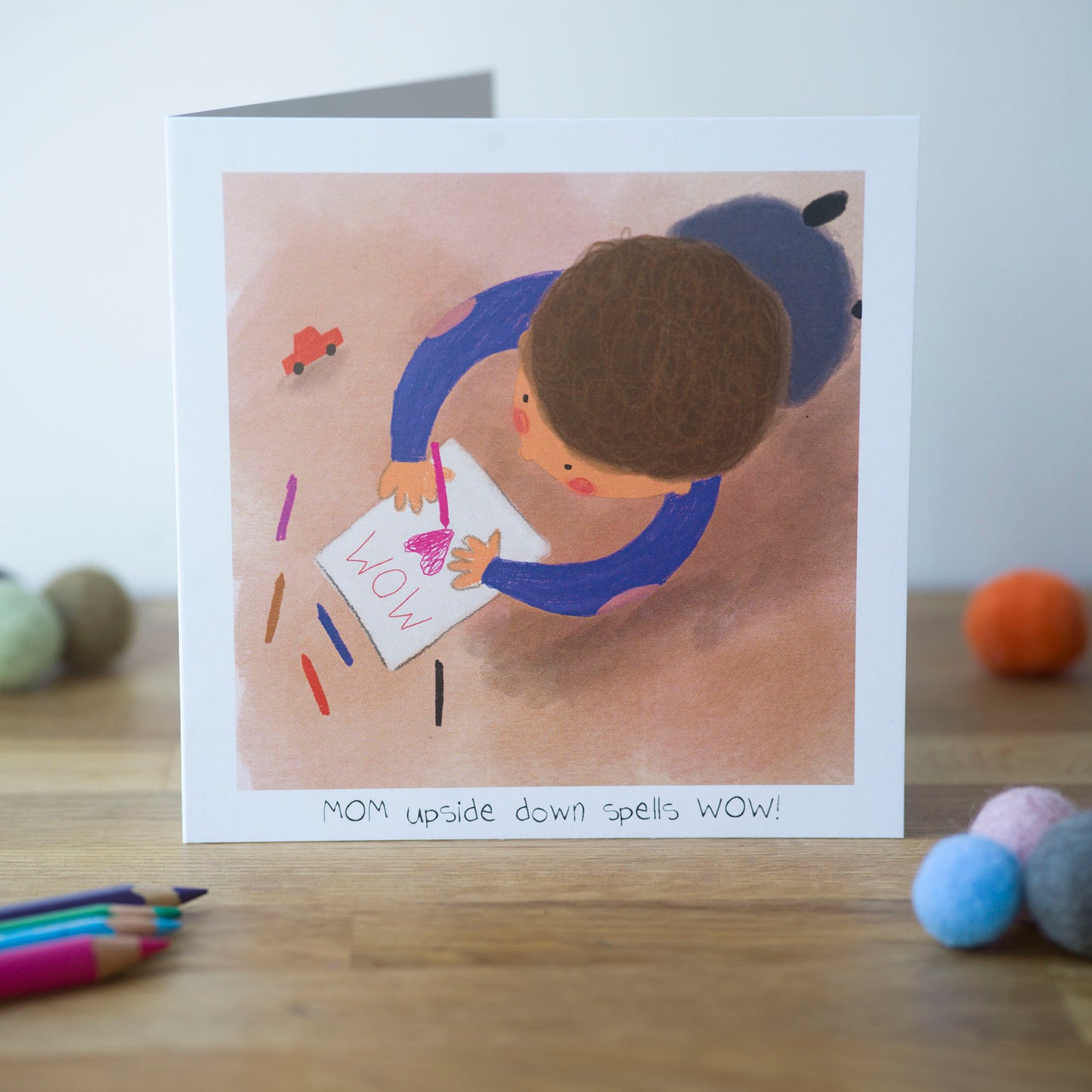 MOM upside down spells WOW! Greeting Card