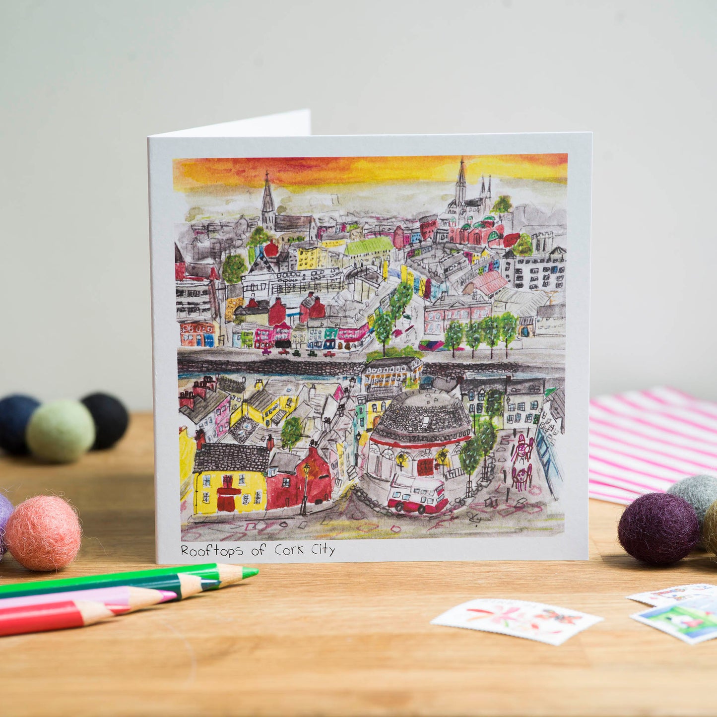 Rooftops of Cork City, Greeting Card