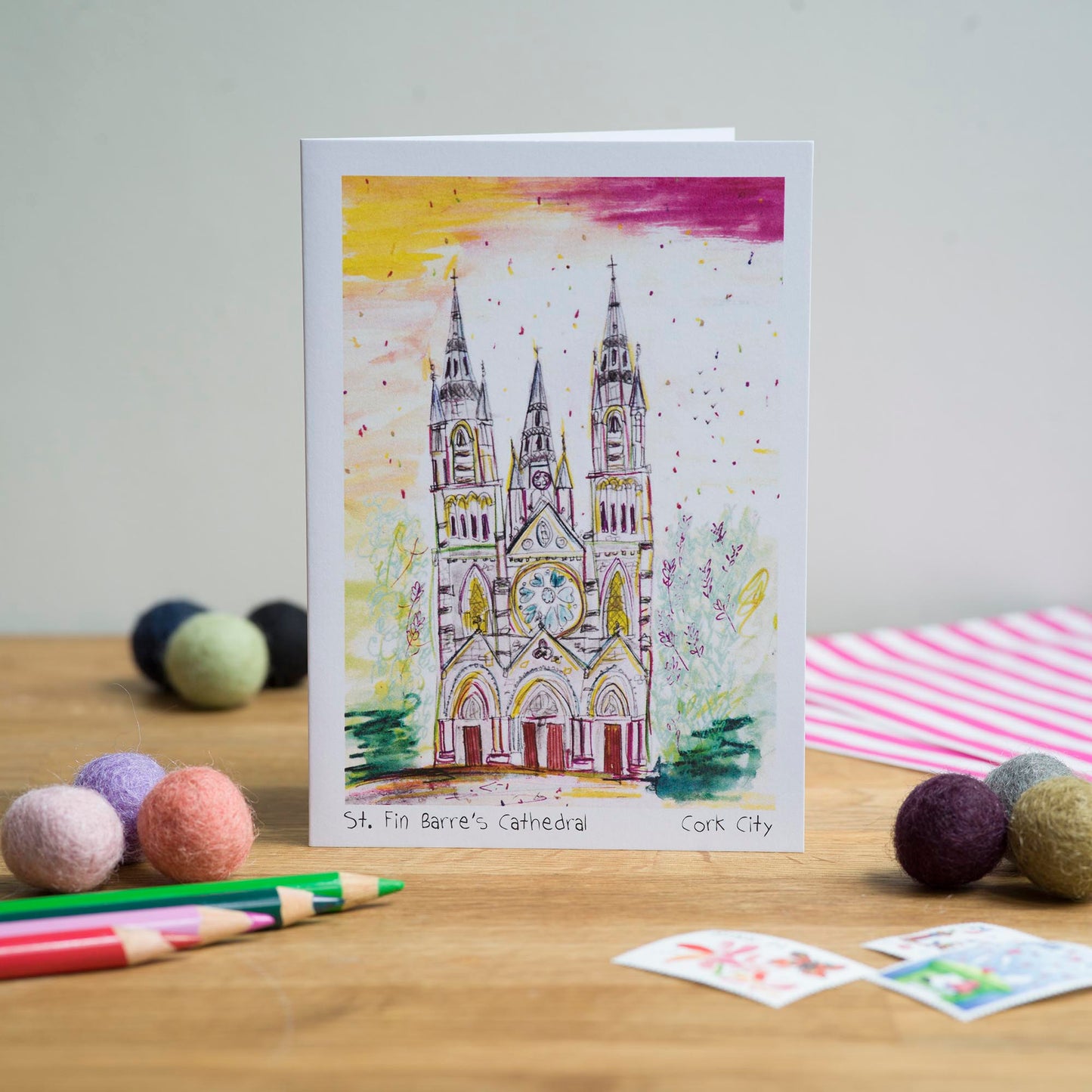 St Fin Barres, Cork City, Greeting Card