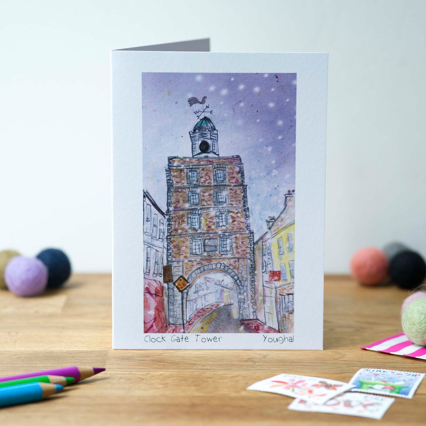 Clock Tower, Youghal, Greeting Card