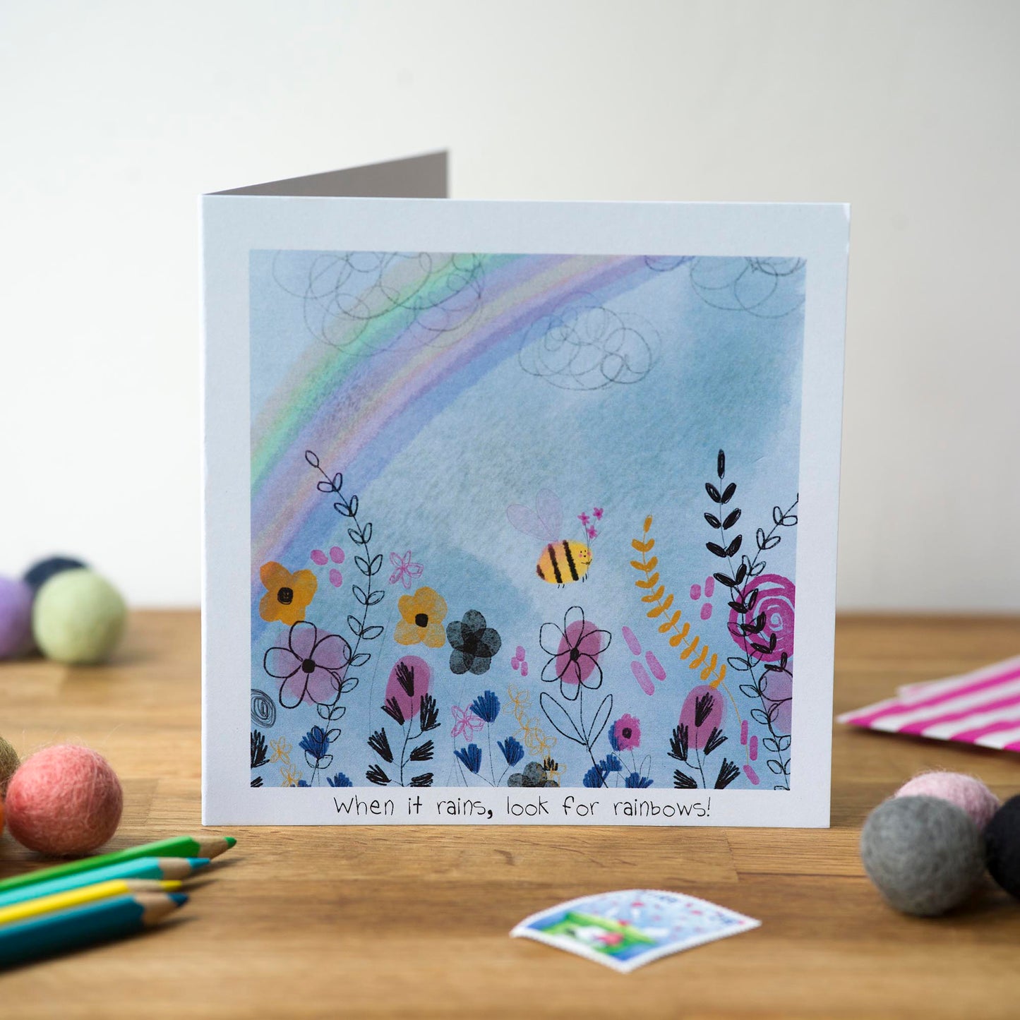 When it Rains Look for Rainbows, Greeting Card