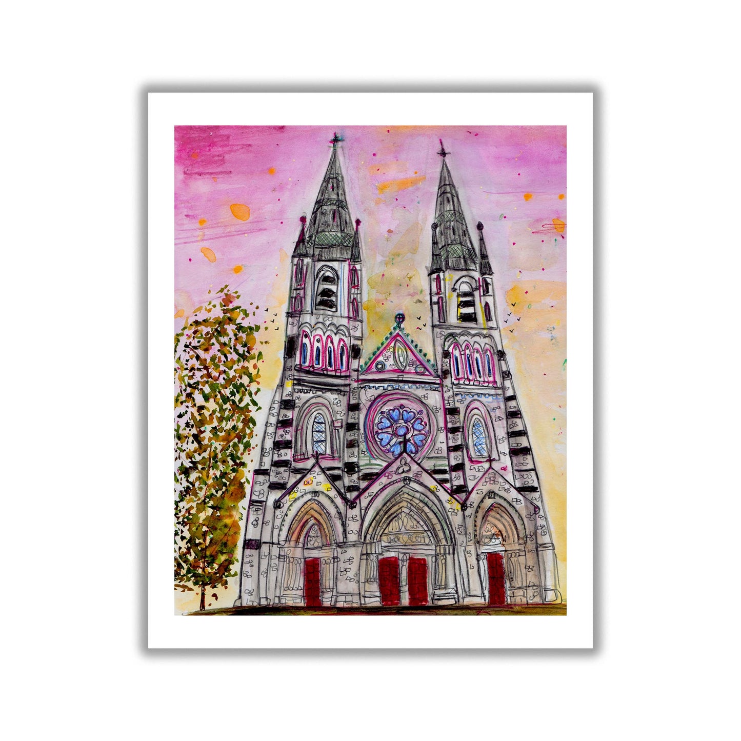 St Fin Barre's Cathedral, Cork City, Art Print