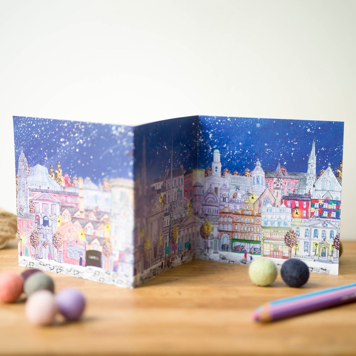 Under the stars, Dublin City, Concertina Greeting Card