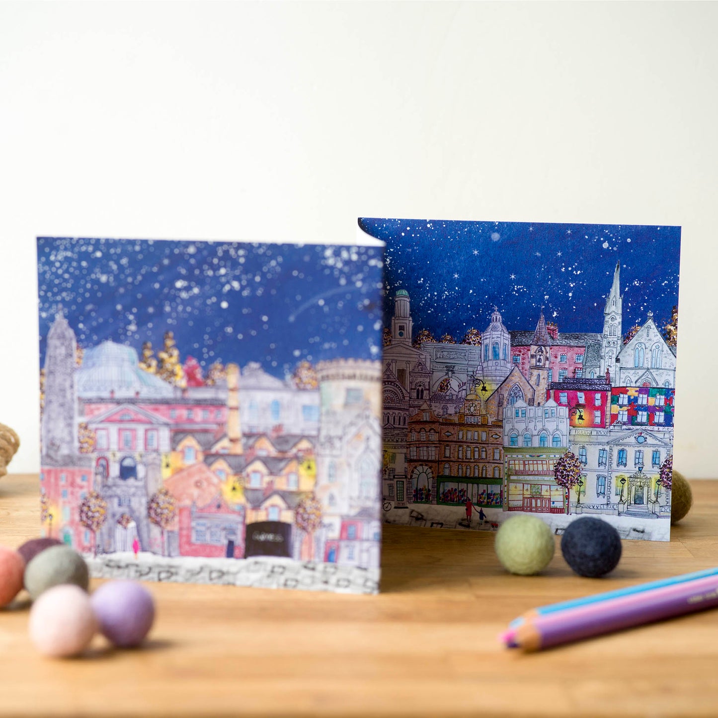 Under the stars, Dublin City, Concertina Greeting Card