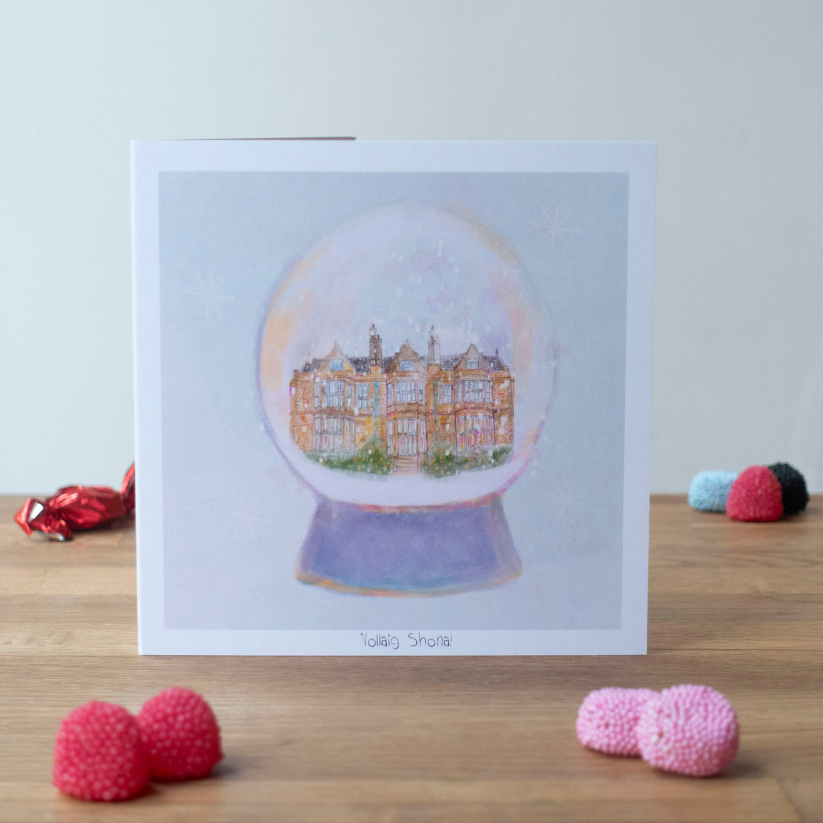 Muckross House Snow Globe, Greeting Card