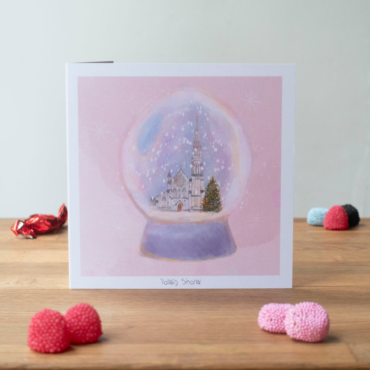 Midleton Church Snow Globe, Greeting Card