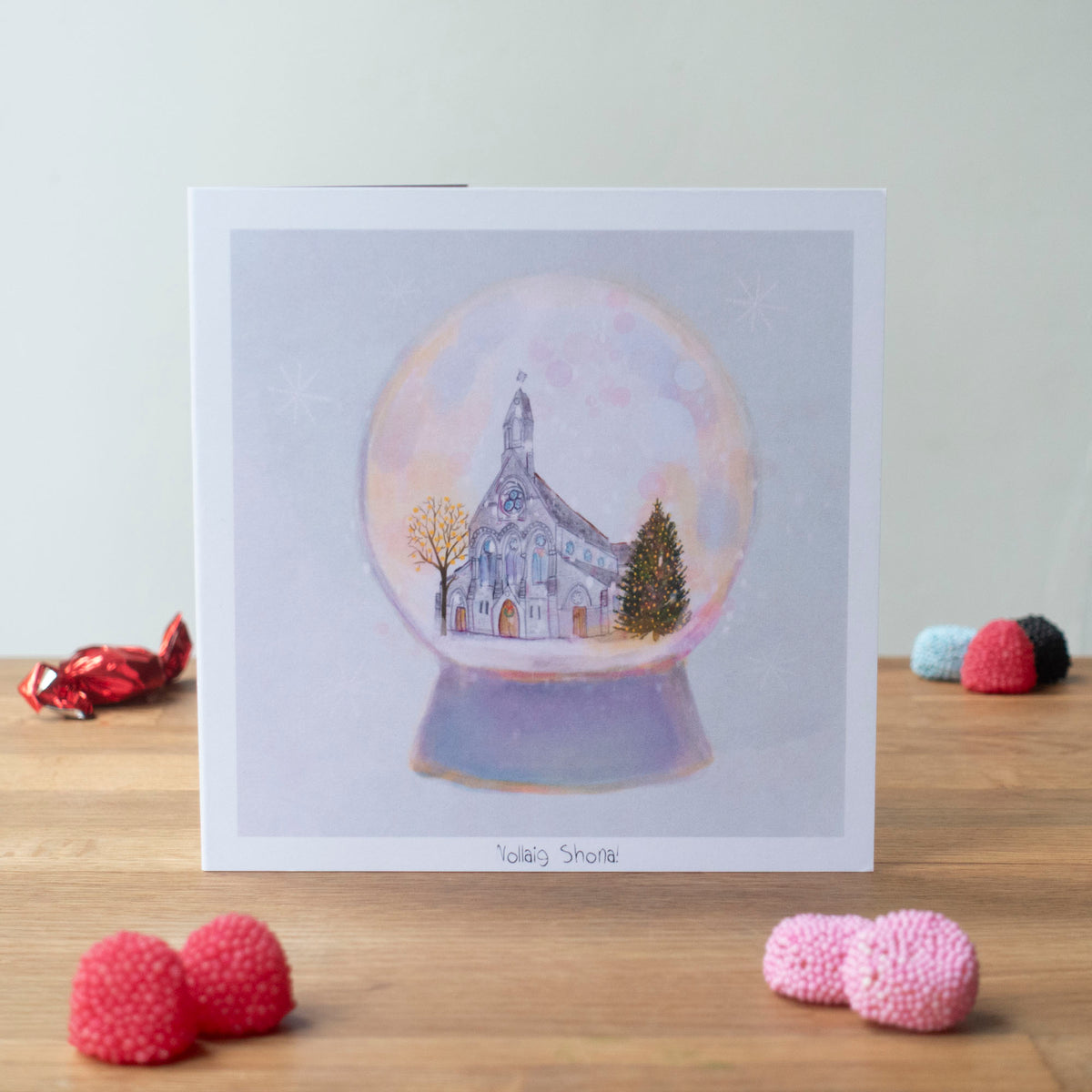 Ballincollig Church Snow Globe, Greeting Card